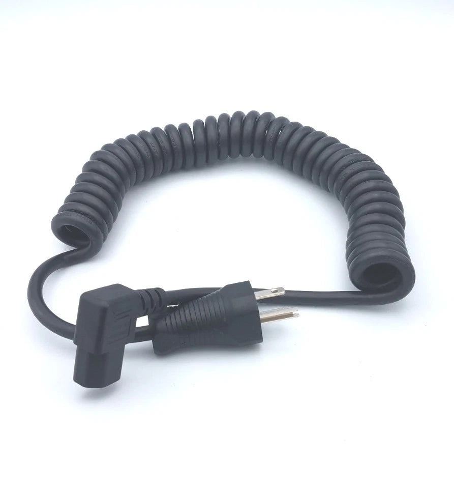AC Connector 6.5ft Coiled Medical Grade Power Cord NEMA 5-15P to Right IEC C13